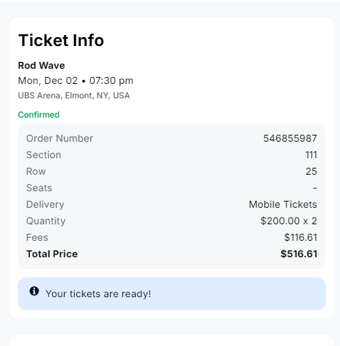 StubHub (CASHOUT) • 10/31/2024 00:05